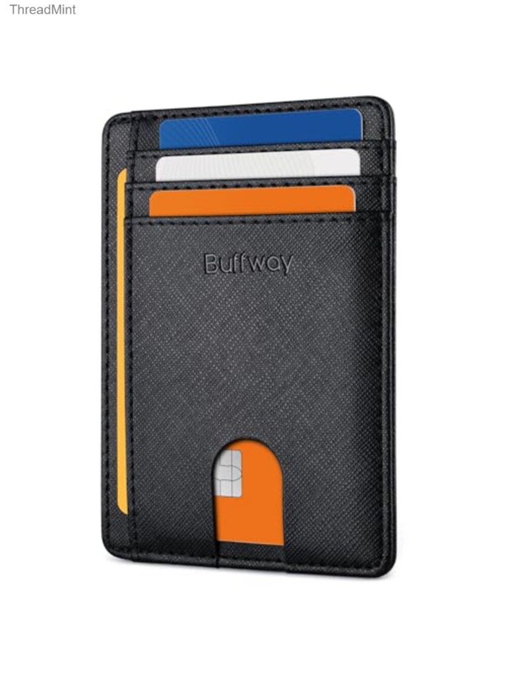Slim Minimalist RFID Blocking Faux Leather Front Pocket Wallet